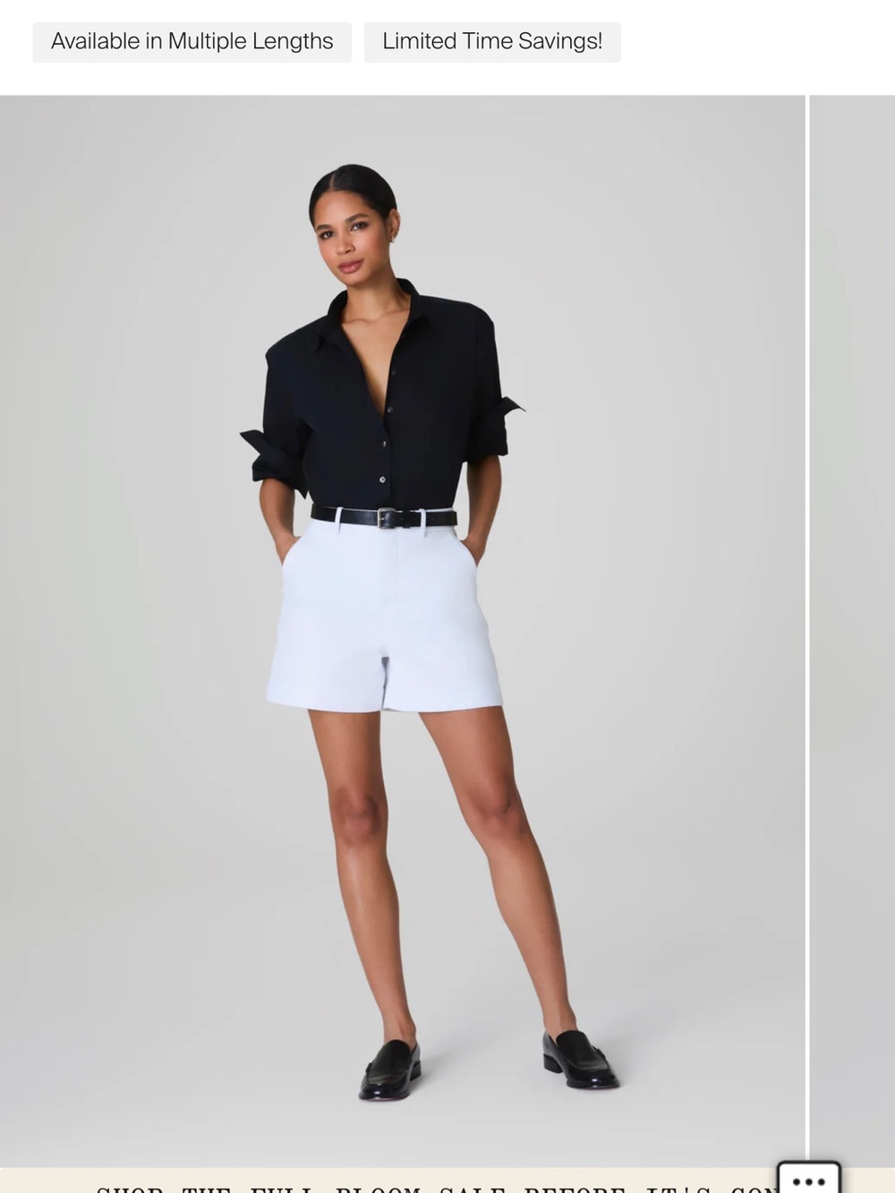 SPANX WHITE SPANXsupersmooth™ Stretch Twill shorts- Medium